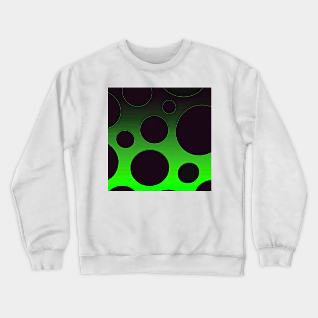 Polka Dots Black and Green Crewneck Sweatshirt by Overthetopsm